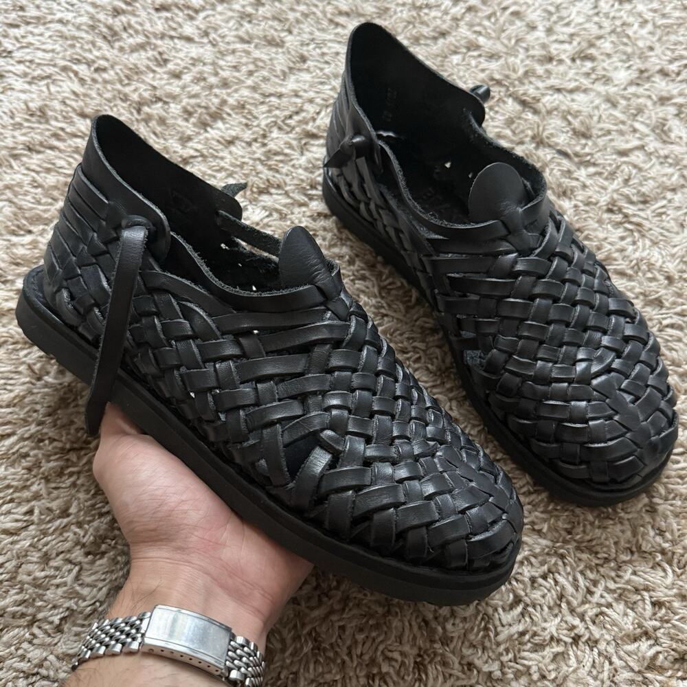 Brand X Huaraches Black Leather Woven Shoe Sandals Women’s Size 9